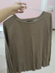 Brown Workout Knit Sweater