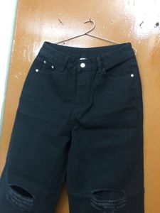 High Waisted Ripped Wide Leg Jeans