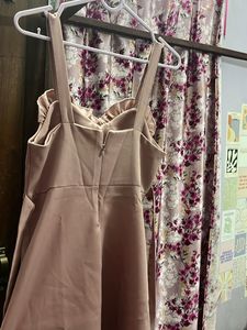 Pink Ruffle Trim Mini Dress