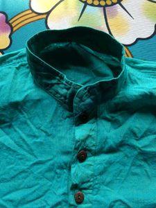 Teal Button-Down Top