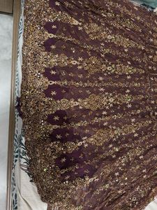 Embroidered Mauve lehenga choli and duppatta
