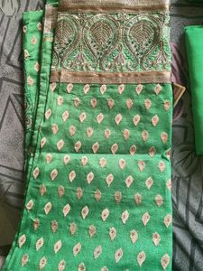 Pretty Green Salwar Suit Fabric