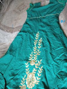 Elegant Green Floral Anarkali Kurta