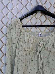 New With Tag Asthetic Korean Ruffled Crop Top