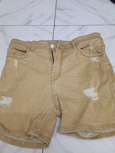 Distressed Denim Shorts