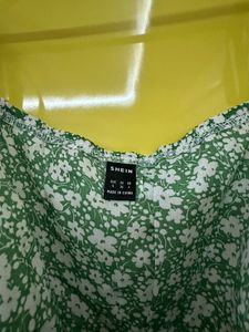 A-line green Strappy Dress