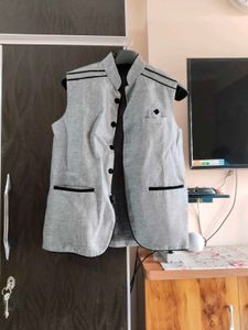 Gray Buttoned Ethnic Jacket