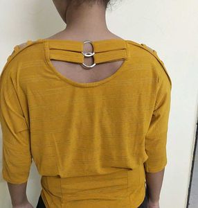 Mustard studded fancy top