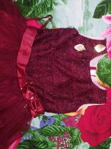 Maroon Tulle Party Dress
