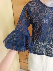 Lace Top Flared Sleeves