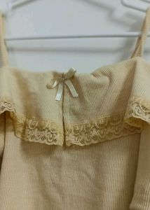 Cute Lace Trim Cami Top