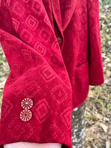 Red Patterned Blazer