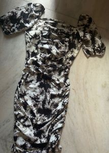 Tie-Dye Ruched Mini Dress