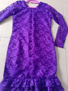 Women&#39;s Purple One Piece With Full Sleeves, Fully