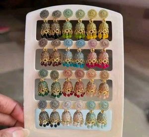 🤑Le Lo Saree Small Cute 11 Pair Of Jhumkas