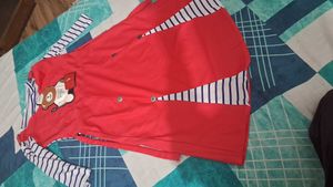 Striped &amp; Red Girls Dress