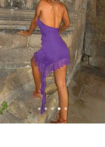 Purple Mini Dress with Ruffles