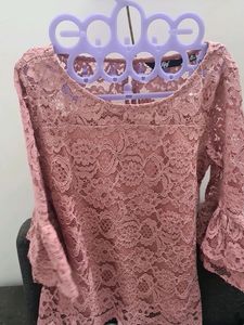 FigLace Round-Neck Top with Slip