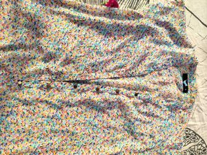 Colorful Print Button-Down Top