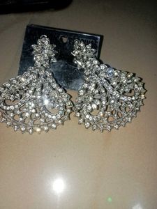 Sparkling Silver Statement Earrings