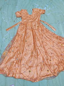 Net One Piece Gown With Dupatta