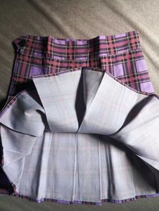 Purple Plaid Korean Skirt