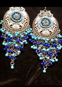 Stunning Blue Beaded Earrings