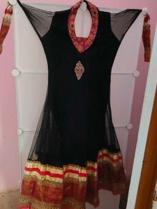 Black Embroidered Kurta Set