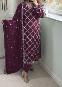 Elegant Maroon Embroidered Kurta Set