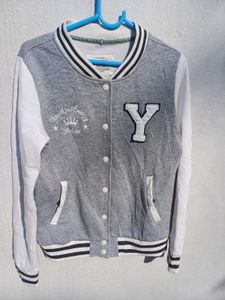 Grey Varsity Jacket - Size S