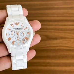 EMPORIO ARMANI CERAMIC WHITE MEN&#39;S PREMIUM WATCH