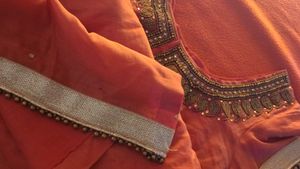 EMBROIDERY WORK , Thread And Stone Work Full New Condition Never Use ....Not Discolor Full Net And Clean...