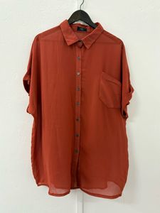 Rust Button-Up Top