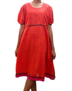 Red Puff Sleeve Dress