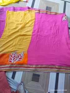 2 Colour Saree With Blouse