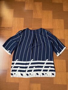 Navy Blue/White Top - M (95cm Bust)