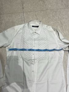H2 White Patterned Dress Shirt