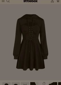 Hooded Lace-Up Mini Dress