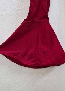 Red Velvet Flared Sleeve Top