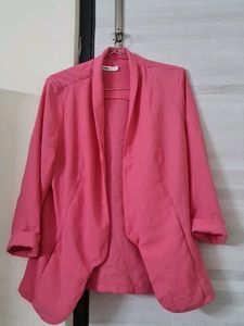 Pink Casual Blazer