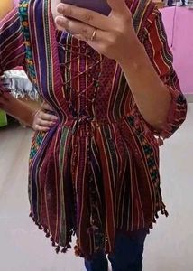 SHORT KURTI WITH LATKAN