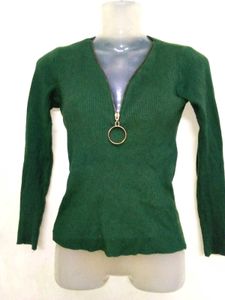 Korean Neck Jipper Sweter 💗