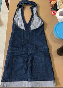 Denim Halter Mini Dress