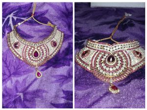 Pink Colour Bridal Set Necklace Jewellery