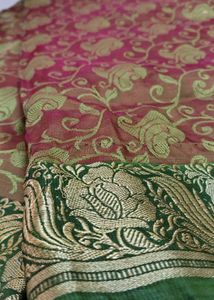 Green Floral Pattern Saree