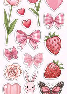 Pink Kawaii Stickers