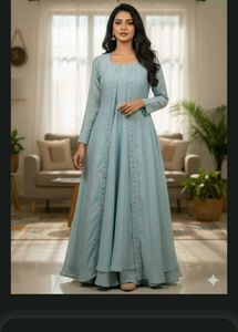 NEW SHARIFA BLUE ANARKALI KURTA