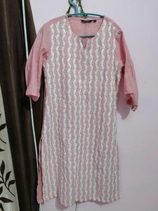 Pink Embroidered Kurti