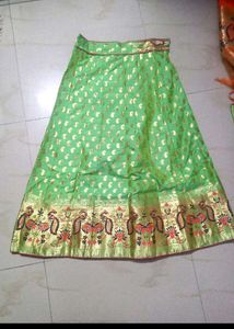 Ethnic Pista Green And Prach Lehenga Choli Set