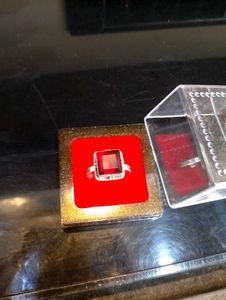 Red Diamond Ring Pure Silver 925